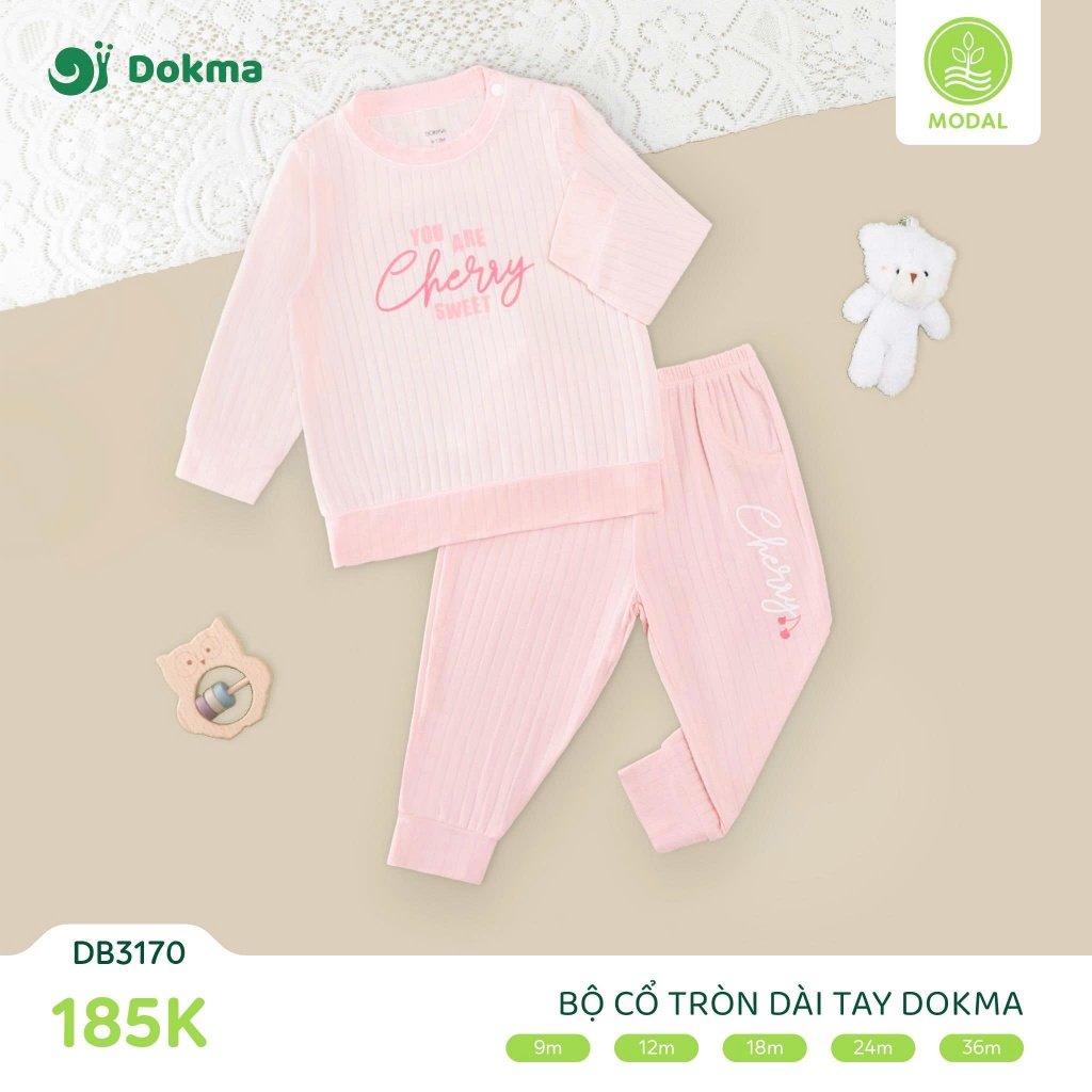 (8-13kg, 6-36M) Bộ Dài Tay Dokma Cài Vai Chất Vải Mềm Mại Cho Bé DB2412 DB3170 DB3116 DB3176 DB3179