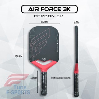 (Hàng Cao Cấp) Vợt Pickleball F-Sports Air Force – Raw T700 / 3K Carbon Ép Nhiệt – Nhám Tự Nhiên, Đánh Êm, Tạo Xoáy Tốt