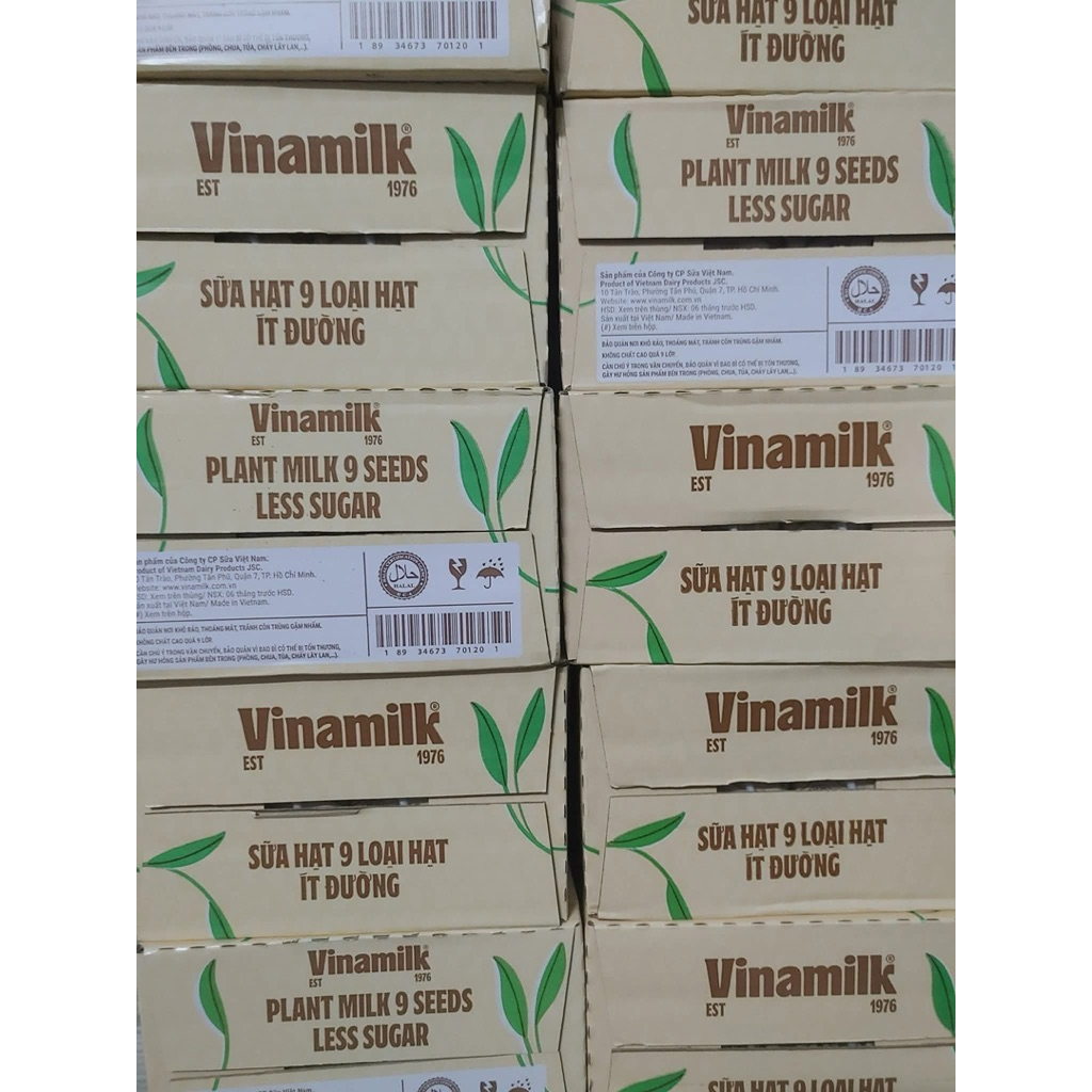 {Hot} Sữa Hạt Vinamilk 9 loại hạt ít đường 180ml