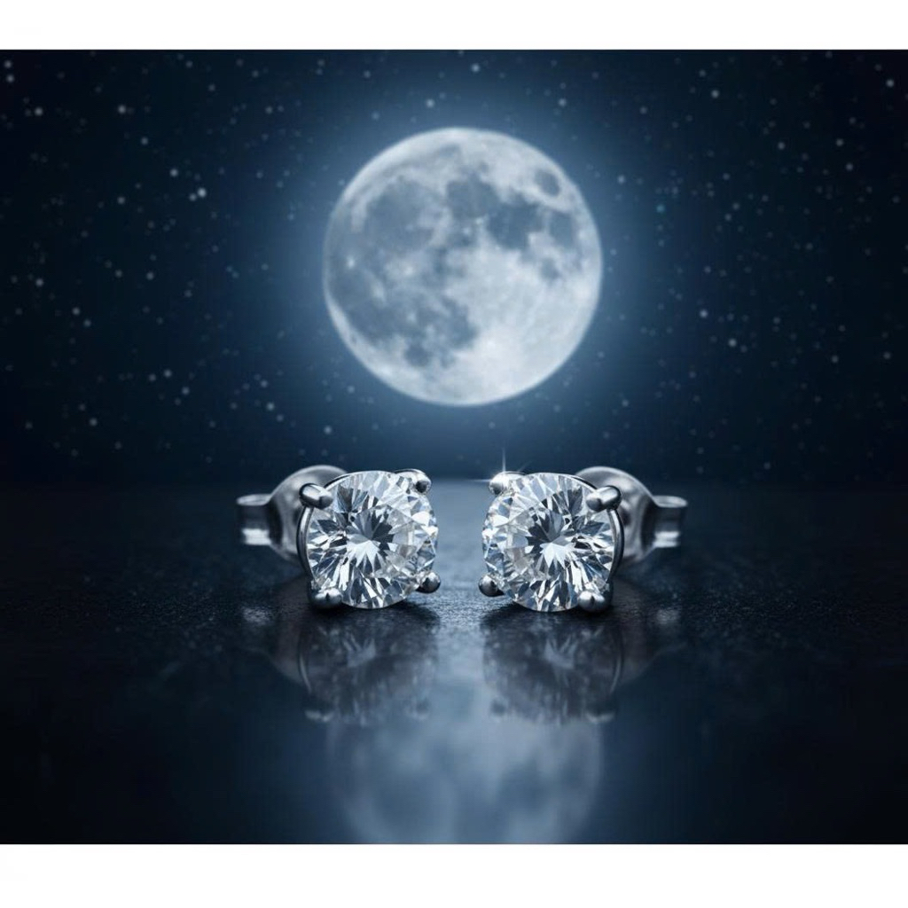Khuyên tai bạc 925 Đá CZ 5mm basic Luna Jewelry