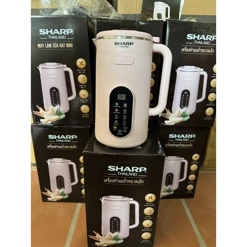Siêu giảm giá 50% Máy Làm Sữa Hạt Sharp KS-162 Nắp INOX Dung Tích 1 Lít Bảo Hành 12 Tháng