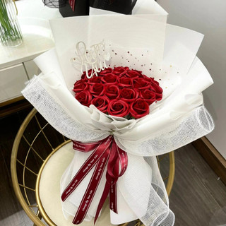 Bó hoa hồng sáp 20 bông, 25 bông siêu to, giá rẻ bó theo yêu cầu làm quà tặng sinh nhật, noel, 14/2, 8/3 20/10/ 20/11