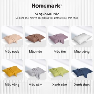 Vỏ gối nằm Cotton 100% - Áo gối cao cấp kích thước 50x70cm / 45x65cm thiết kế sang trọng Homemark