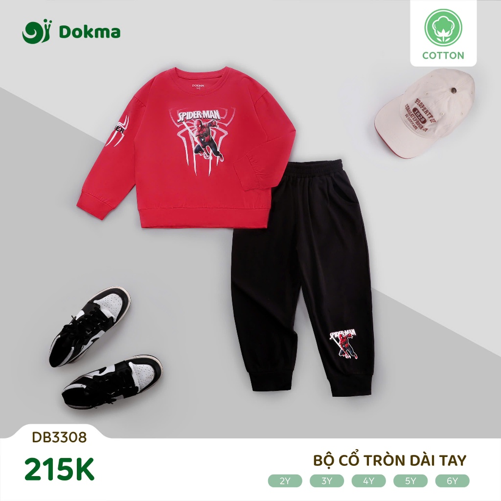 (11-22kg, 2-6Y) Bộ Dài Tay Cotton Bé Trai Dokma DB1413 DB2426 DB2428 DB1551 DB3290 DB1836 DB3247 DB3295 DB3308