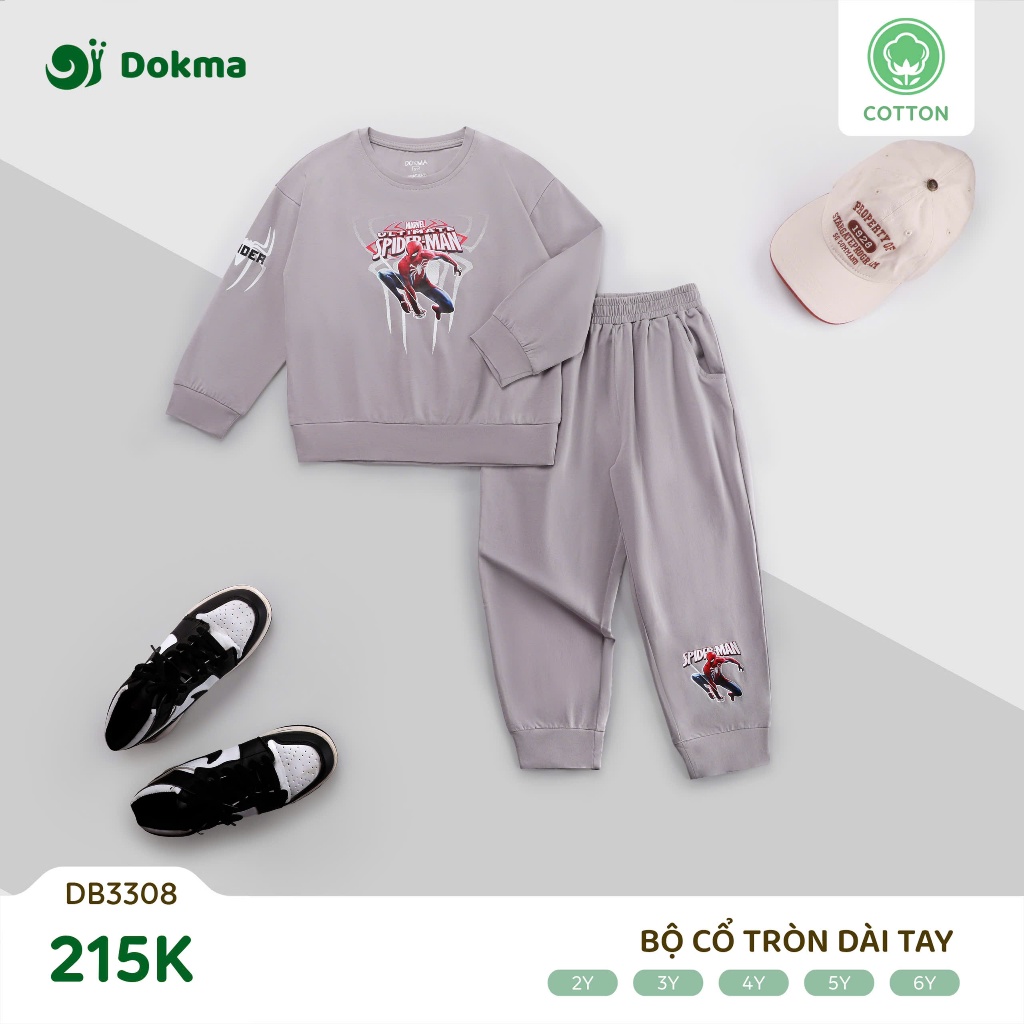 (11-22kg, 2-6Y) Bộ Dài Tay Cotton Bé Trai Dokma DB1413 DB2426 DB2428 DB1551 DB3290 DB1836 DB3247 DB3295 DB3308