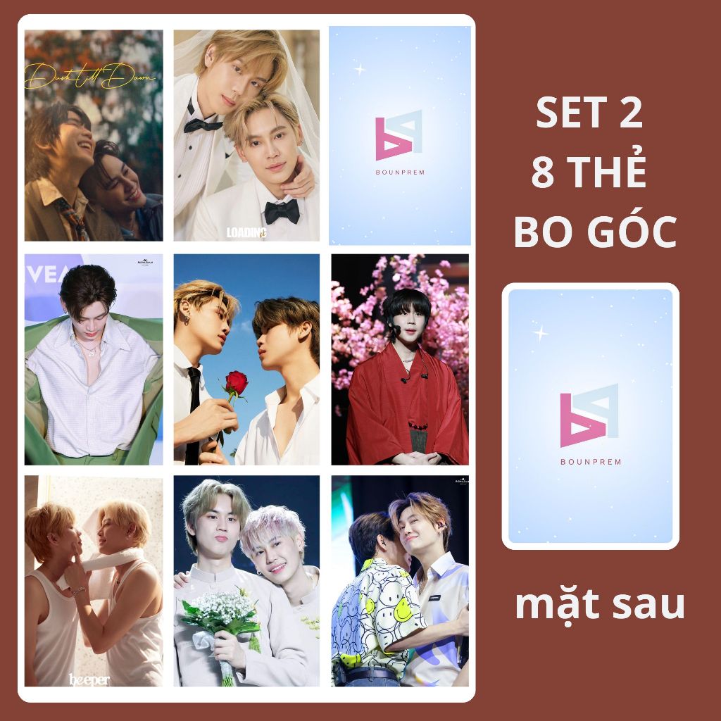 BOUNPREM set 8 thẻ bo góc bl Thái Lan in theo yêu cầu REVAMP THE