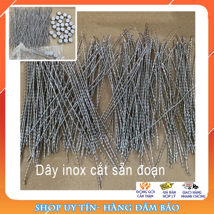 Bó 500 sợi dây inox 304 cắt đoạn 13cm; không han rỉ, tiện lợi, kẹp chì ...