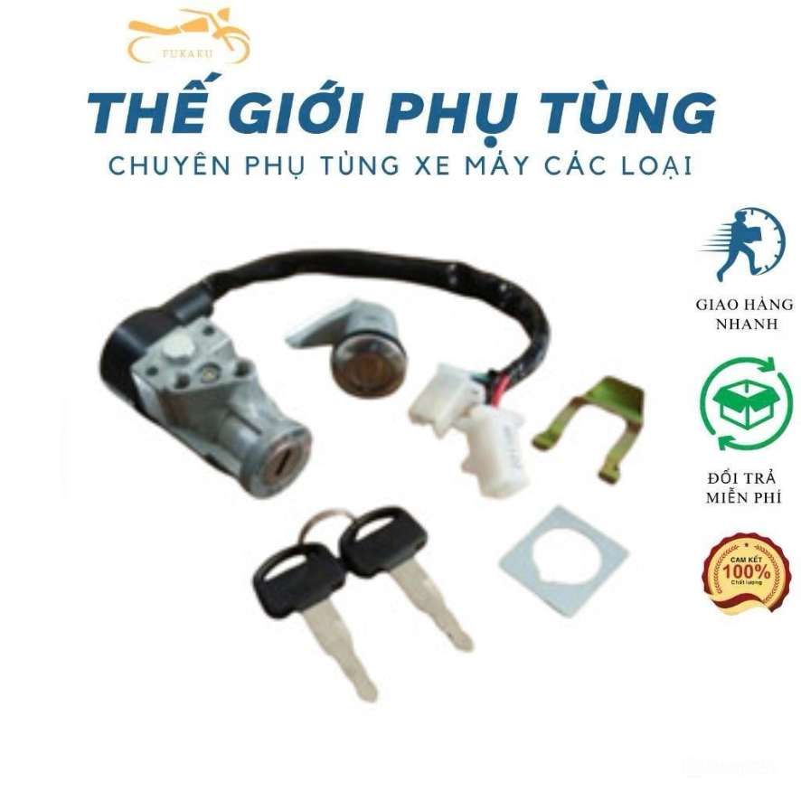 Bộ Ổ Khóa Xe Wave Alpha Đời 2007-2015 Hàng Cao Cấp
