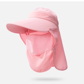 [XẢ KHO GIÁ SỐC] Mũ chống nắng vành rộng đa năng kèm khẩu trang và khăn trùm M0156