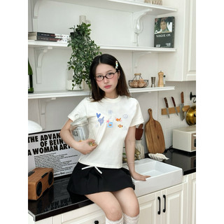 Áo Thun Nữ Baby Tee "Fish" - Kraken Drk 250gsm cotton 2 chiều