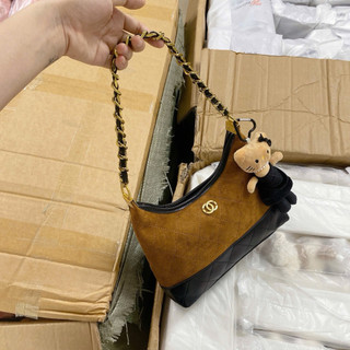 Hàng QC - Túi Đeo Vai Kẹp Nách Đế Da charm mèo HK Vân Trám
