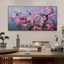 Tranh Hoa Đào Tráng Gương Phong Thủy May Mắn Treo Phòng Khách - OHA Decor