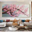 Tranh Hoa Đào Tráng Gương Phong Thủy May Mắn Treo Phòng Khách - OHA Decor