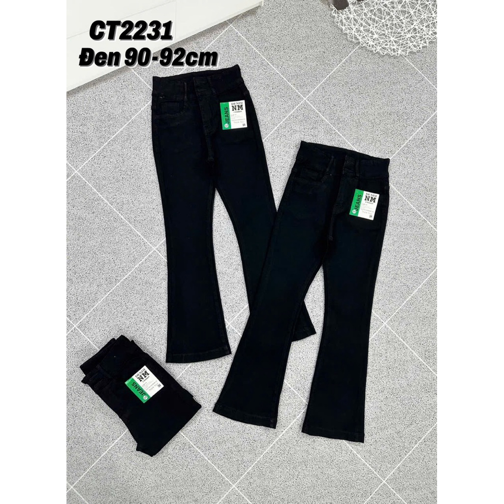 Quần Jeans 9 Tấc Nữ Ống Loe Lưng Cao Co giãn 4 chiều