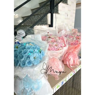 Bó hoa sáp mix 30 bông, 35 bông dáng dài siêu to xinh xắn [Quà tặng sinh nhật, valentine, 8/3, 20/10, noel...]