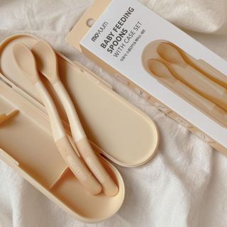 (mẫu mới) Set Thìa/ muỗng Silicon Moyuum cho bé Từ 6M+ Hàn Quốc/ Muỗng ăn dặm Silicon Moyuum cho bé từ 6 tháng