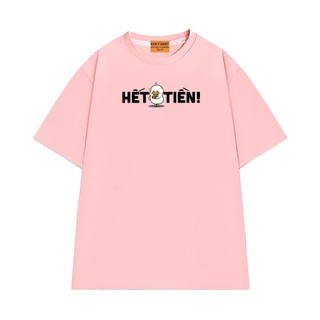 Áo Thun Hài Hước In Chữ Hết Tiền NGỐ TEE Chất Vải Cotton 75 Thoáng Mát Mềm Mịn