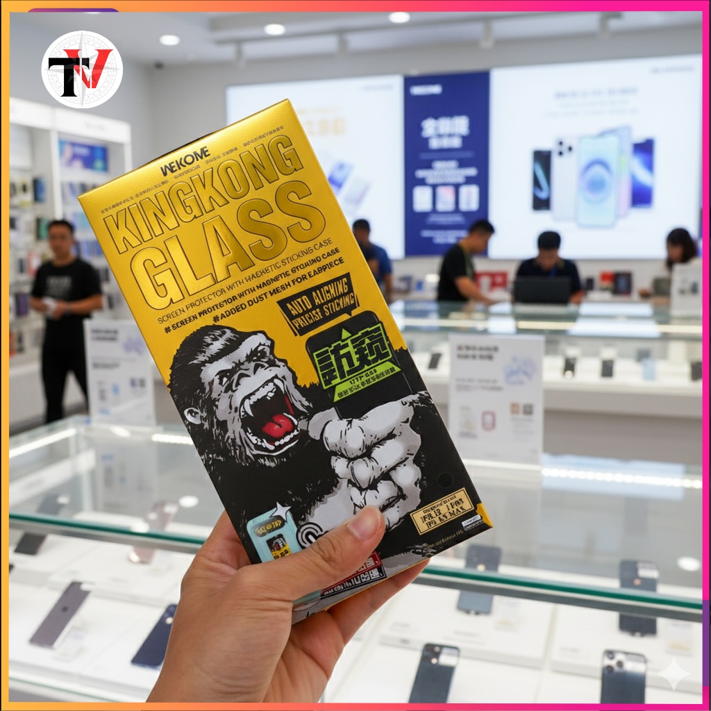 [Khung Tự Dán] Kính Cường Lực KingKong Dành cho IPhone.Trong Suốt và Chống Nhìn Trộm WEKOME Chính Hãng.Phủ Nano cao cấp!