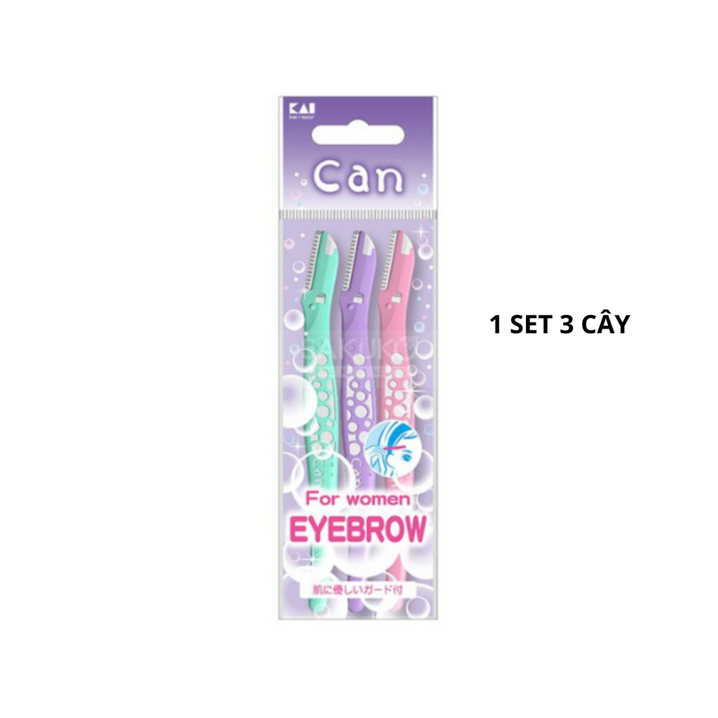 sản phẩm - Dao Cạo Lông Mày Cán Nhựa Lưỡi Dao Thép Không Gỉ Kai 17827 For Women