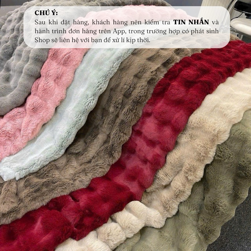 Chăn lông cáo hồ ly kích thước 200x230cm nặng 5.5~6kg MemMinbedding Luxury dày dặn, ấm áp, hàng loại 1- (CH98)