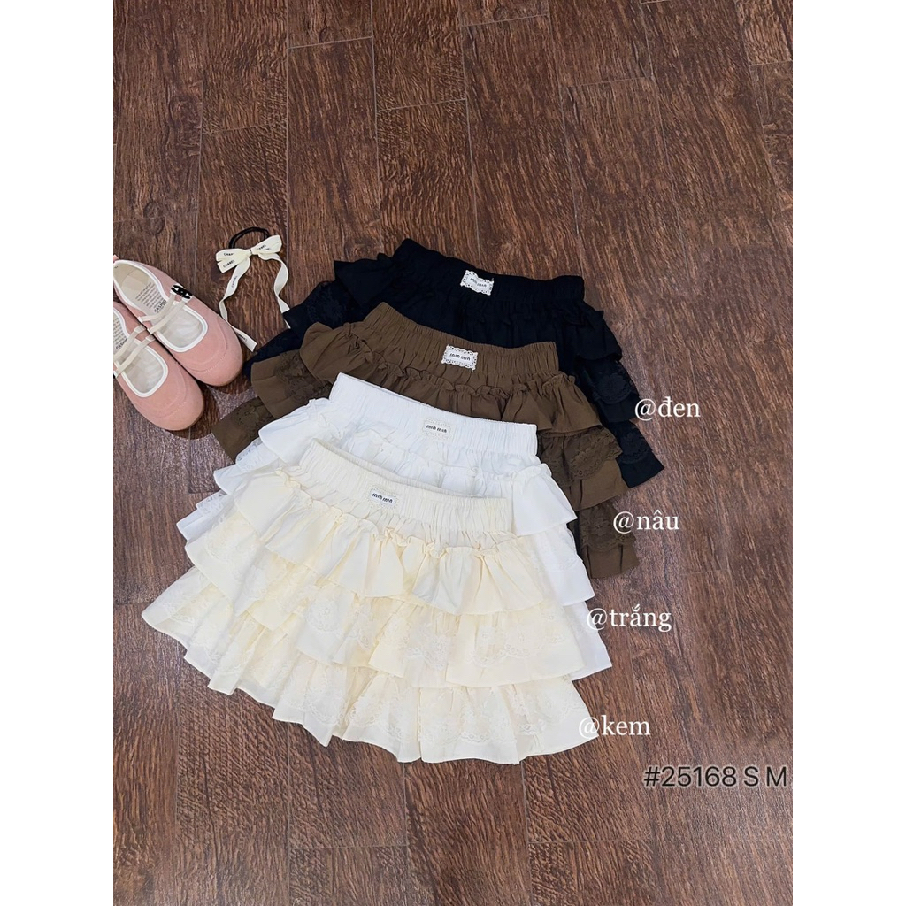 [𝐒𝐮𝐙𝐲] Chân Váy Dáng Ngắn Ren Tầng QCCC Loại 1