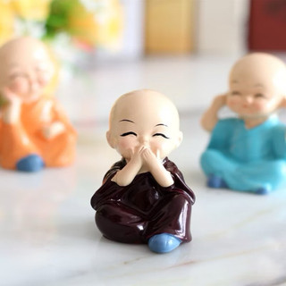 Bộ chú tiểu Tứ Không - tráng men gốm cao cấp | Không nói | Không nghe| không thấy| không làm