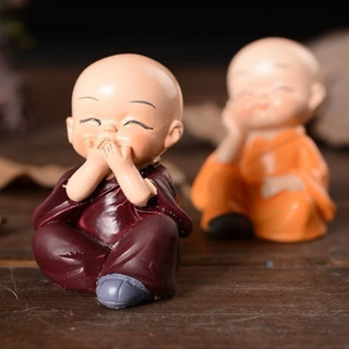 Bộ chú tiểu Tứ Không - tráng men gốm cao cấp | Không nói | Không nghe| không thấy| không làm