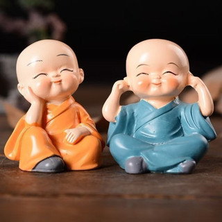 Bộ chú tiểu Tứ Không - tráng men gốm cao cấp | Không nói | Không nghe| không thấy| không làm