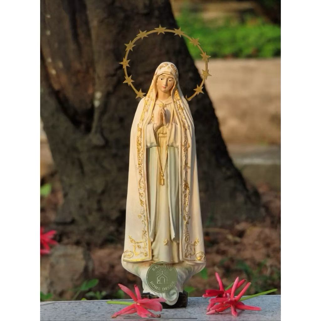 Đức Mẹ Fatima 15cm I Tượng Công Giáo Vẽ Tay Cao Cấp.