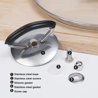 Tay Cầm Nắp Nồi Thay Thế Bằng Silicon Và Thép Không Gỉ Cho Vung Nồi Xoong Chảo, Núm Vung Chịu nhiệt, Chống Bỏng 88515