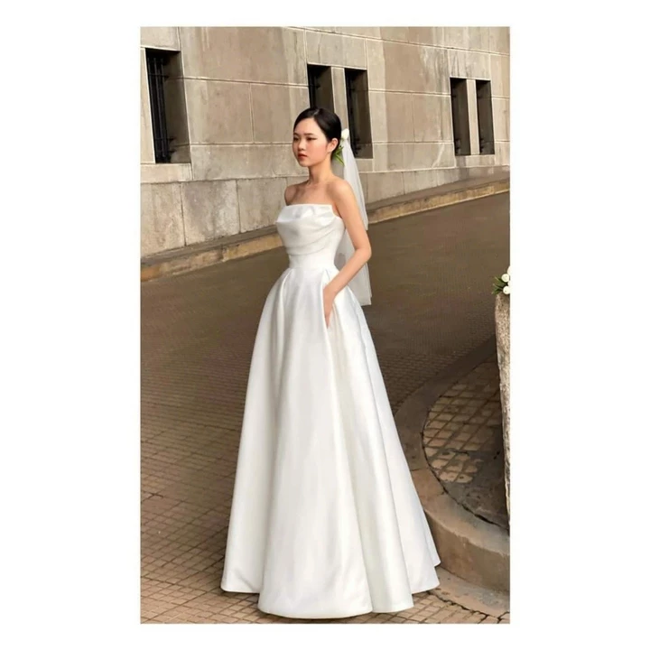 Váy cưới, váy tiệc dịu dàng, kiểu dáng thiết kế sang chảnh cao cấp, váy chụp ảnh cưới đẹp