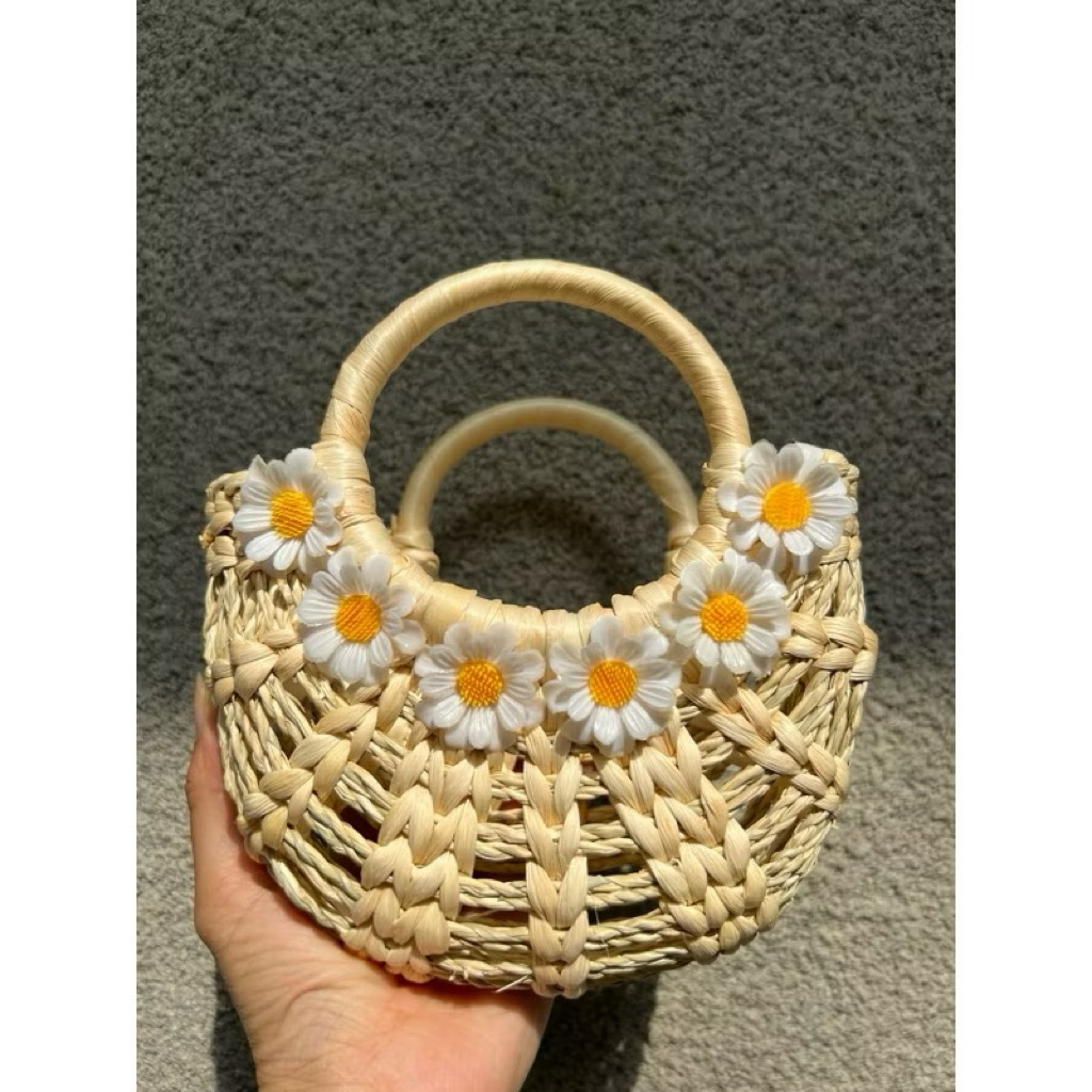 Túi cói cho Bé và Mẹ chụp hình đi chơi, chụp hình decor trang trí phong cách Vintage đẹp