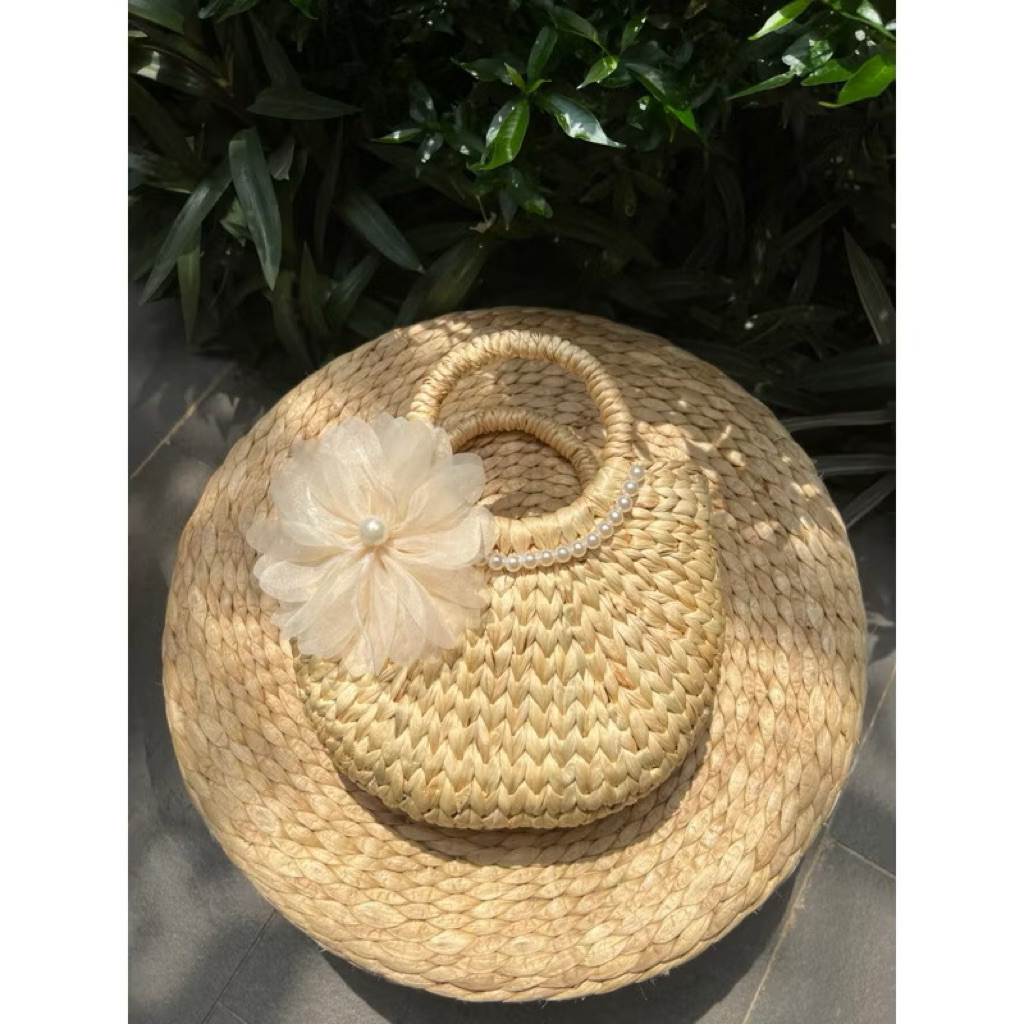 Túi cói cho Bé và Mẹ chụp hình đi chơi, chụp hình decor trang trí phong cách Vintage đẹp
