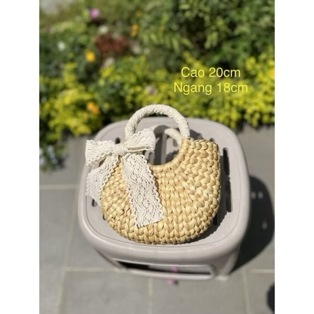 Túi cói cho Bé và Mẹ chụp hình đi chơi, chụp hình decor trang trí phong cách Vintage đẹp