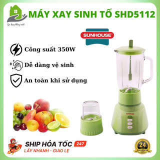 Máy Xay Sinh Tố Sunhouse SHD5112 Công Suất 350W Với 2 Cối Xay Chịu Lực, Dễ Dàng Vệ Sinh, BH 2 Năm