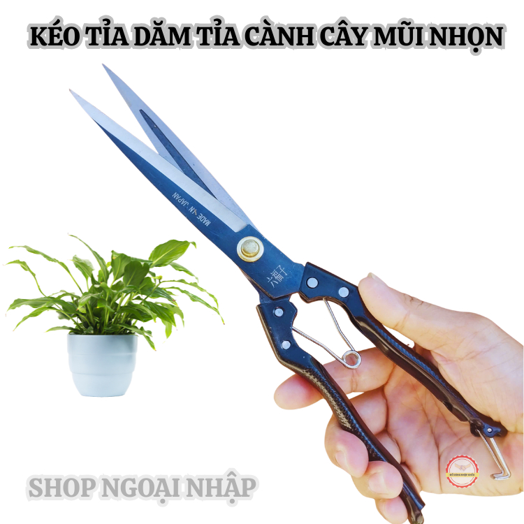Kéo tỉa dăm tỉa cành cây sk5 mũi nhọn dài 34cm kèm lò xo sơ cua