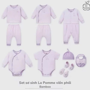 La pomme BST sơ sinh La Pomme viền phối - cho bé- body suit