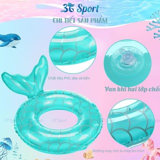 Phao bơi Đuôi Nàng Tiên Cá đủ size cho người lớn và trẻ em dùng khi bơi hồ bơi biển sống ảo PTR-NTC