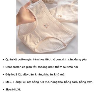 Combo Quần lót cotton nữ cao cấp đáy lót 2 lớp kháng khuẩn khử mùi họa tiết xinh xắn DEVARI L566