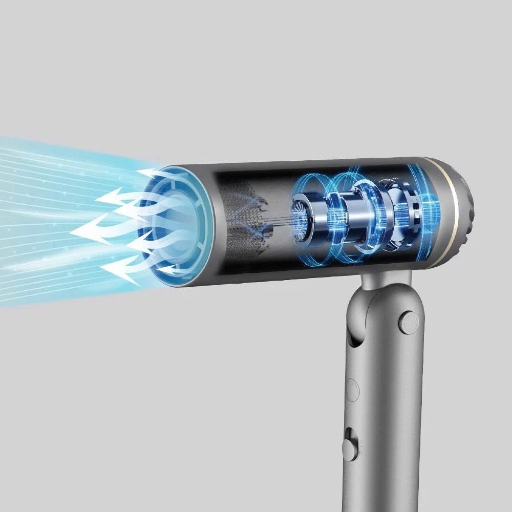 Máy Sấy Tạo Kiểu Tóc Gấp Gọn LocknLock Foldable Hair Styling Dryer ENA626GRY Xám, Ion âm - K-MALL