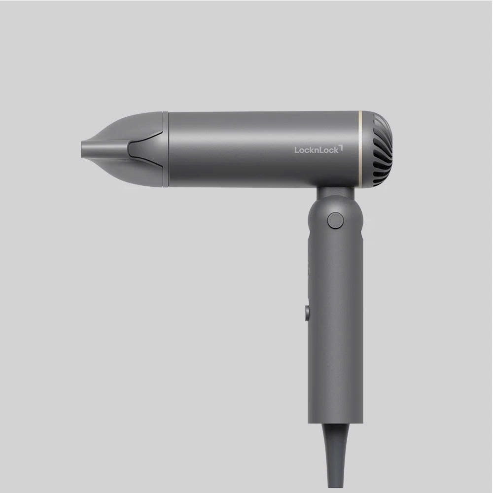 Máy Sấy Tạo Kiểu Tóc Gấp Gọn LocknLock Foldable Hair Styling Dryer ENA626GRY Xám, Ion âm - K-MALL