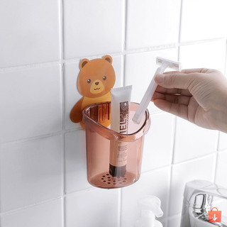 Combo 5 cốc gấu nâu dán tường đựng bàn chải kem đánh răng tiện lợi dễ thương #A61