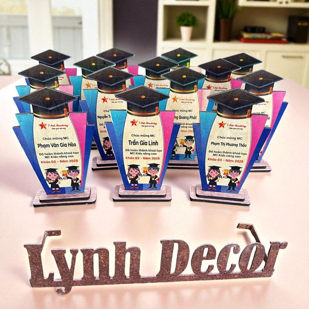 Cúp Gỗ In Theo Yêu Cầu - Cúp Vinh Danh - Cúp Lưu Niệm - Quà Lưu Niệm Doanh Nghiệp| Miễn Phí Thiết Kế