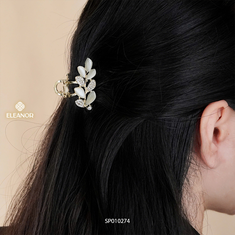 Kẹp tóc nữ càng cua Eleanor Accessories kẹp tóc thiết kế hình lá đính đá phụ kiện tóc 10274