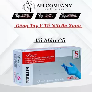 Găng tay cao su, Găng tay y tế không bột, Nitrile màu xanh, trắng sử dụng an toàn cho phòng khám, Spa thẩm mỹ