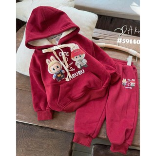 BỘ NI MŨ ĐỎ TÍM HỒNG CUTE LABU