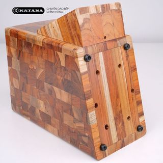 Hộp đựng dao bằng gỗ Teak thương hiệu KATANA màu tự nhiên - DD02