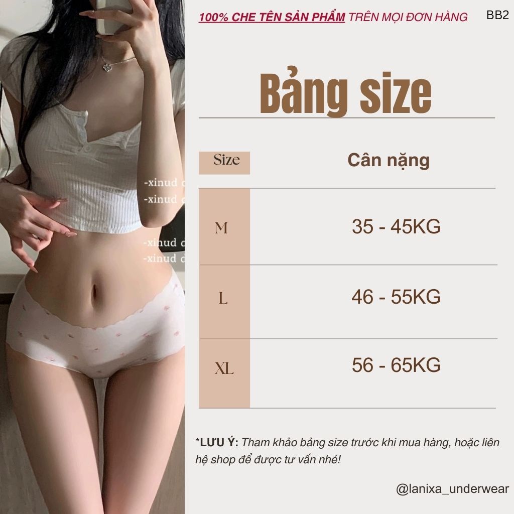 SET 3-5 Quần lót nữ cotton gân tăm dày dặn thấm hút tốt cạp vừa tôn dáng ôm mông gợi cảm LANIXA L566