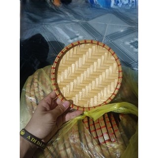 [Mời sỉ Lẻ] Mẹt tre dây đỏ trang trí, phụ kiện mẹt tre đựng đồ ăn decor truyền thống, đủ size từ 15-48cm