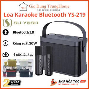 Loa Karaoke Bluetooth SU-YOSD YS-219 Kèm 2 Micro Bắt Giọng Công Suất 20W Âm Thanh Hay Bass Mạnh